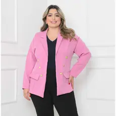 Blazer Alfaiataria Plus Size G1G2 G3 Feminino Casaco Social Com Botão
