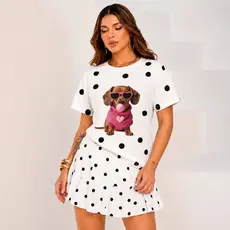 Camiseta Tendencia Bolinhas Poa Fashion Conforto e Elegância em Uma Só Peça