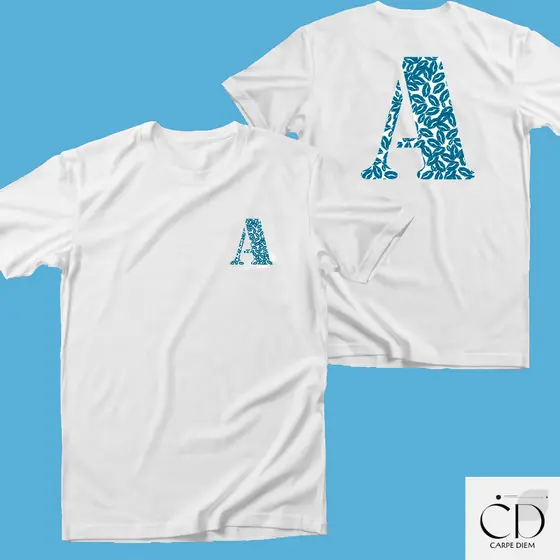 Camiseta Premium 100%Algodão BEIJOS AZUL DE NAMORADOS CAMISETA BRANCA