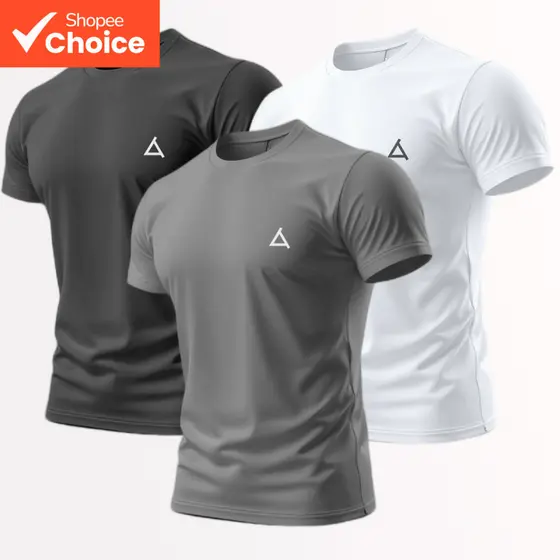 Kit 3 Camisetas Térmica Dry Fit Proteção UV 50% Masculina Manga Curta Para Academia Treino e Corrida