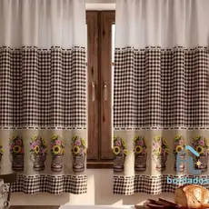 Cortina Para Vitro De Cozinha 200 x 130 Cm - Estampado ou Lisa