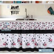 Cortina para Pia de Cozinha 140x80cm Estampada - Vaquinha