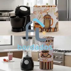 kit com 2 peças Capa Para Batedeira + Capa para Liquidificador Estampado - Casa e Decoração Cozinha