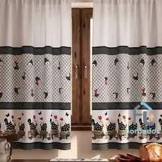 Cortina De Cozinha Para Vitro Estampada 200cm X 130cm - Casa e Decoração - CARIJÓ