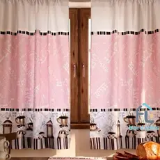 Cortina De Cozinha Para Vitro casa e decoração 200cm X 130cm - CAFÉ ROSA