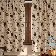 Cortina para Vitro 200x130cm Poliéster para Janela de Cozinha Decorativa Estampada
