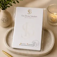 Receituário  Papel Timbrado Personalizado | 100 Folhas A5 | Consultório Clinica Estética Médica Biomédica Advogada