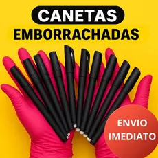 Kit 12 Caneta Em Gel Antiderrapante 0,5mm - Cor Preta