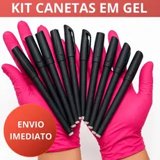 Kits Caneta Esferografica em Gel Preta Tinta Premium Papelaria Ecritório Escolar
