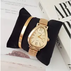 Relógio Feminino Doluk Gota Strass Quartz Pulseira Cobra Serpente Modelo Blogueira Influencer