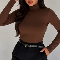 Blusa Feminina Cacharrel Gola Alta Manga Longa Suplex Premium Inverno Nao Transparente PLUS SIZE