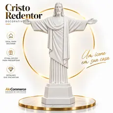 Cristo Redentor Decorativo Premium Escultura Moderna Rio de Janeiro Estátua Branca Casa Escritório Presente