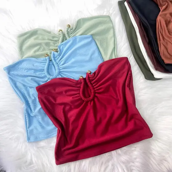 Tube Top Suplex com argola novo lançamento