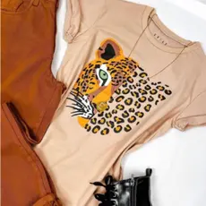 Blusa T-shirt Onça Moda Blogueira