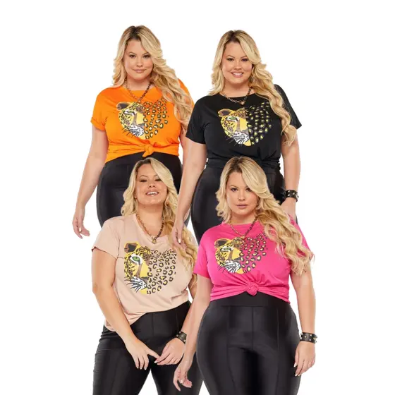 Blusa Plus Size Onça Moda Soltinha GG e G1