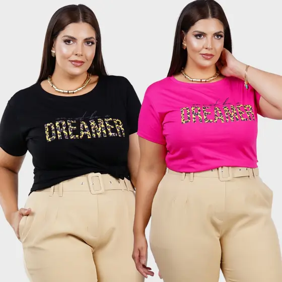 T-shirt Plus Size Blusa GG e G1 Blusa Feminina Must Be a Dream