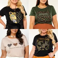 Blusa Plus Size T-shirt Moda Blogueira GG e G1