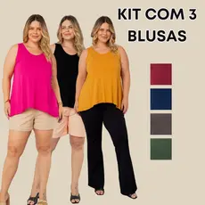 Kit 3 Regatas G1 G2 G3 Viscolycra Leve Confortável