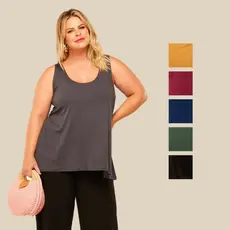 Regata Feminina Plus Size G1 Ao G3 Casual Elegante