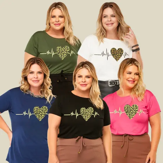 Tshirt Plus Size Moda Feminina Viscolycra +Cores GG e G1