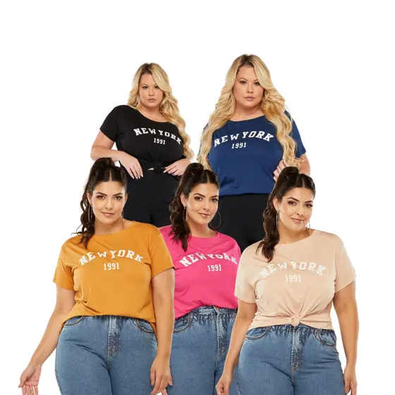 Blusa Plus Size New York Moda Blogueira  Soltinha GG e G1