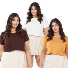 Cropped Blusinha Plus Size Moda Blogueira Liso
