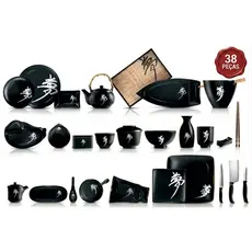 Kit Cerâmica Oriental Japonês 38 peças
