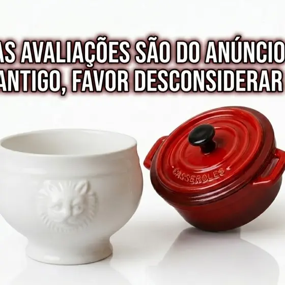 Kit Bowl Porcelana e Caçarola Oval Vermelha Cerâmica