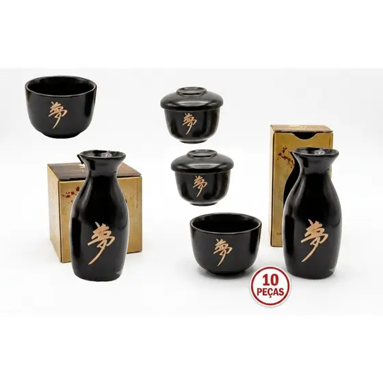KIT Cerâmica Oriental Japonês  10 peças
