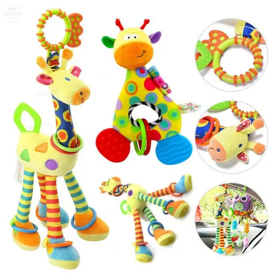 Baby Criby Hanging Giraffe Rattle Bell Plush Sinos De Pelúcia Toy Doll