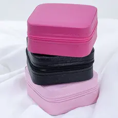 Mini Porta Joias Portátil Estojo Com Zíper Necessaire Compacto Seguro