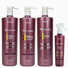 Kit Shampoo, Máscara e Modelador 1L Pro Cachos com Finalizador Spray Fixador 250ml Pro Cachos Essendy Profissional