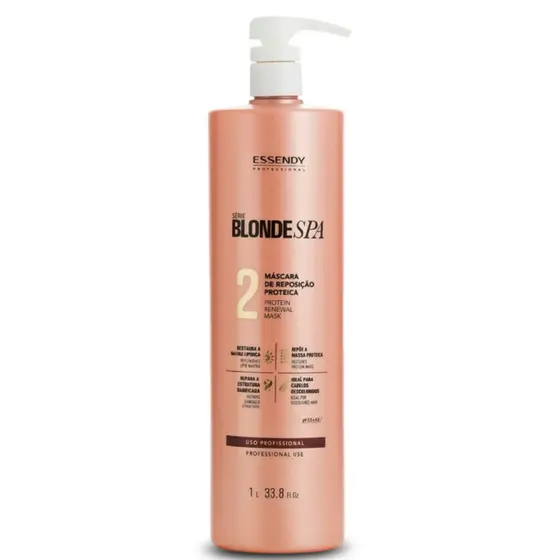 Máscara Blonde Spa 1L Essendy Professional - Para cabelos quimicamente tratados, Coloridos e Descoloridos