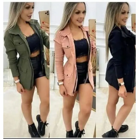 PARKA Casaco Feminino Bengaline Sobretudo Jaqueta de Frio Moda Blogueira Mulher
