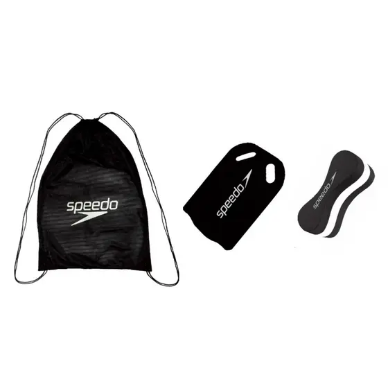 Kit Natação Speedo Mochila Sacola Gym Sack Mesh Esportiva + Prancha e Flutuador Swim Treinamento