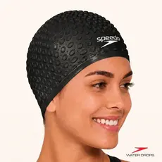 Touca Natação Speedo Water Drops Cabelos Volumosos Silicone