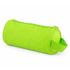 Estojo Escolar 22cm Redondo Malha Verde