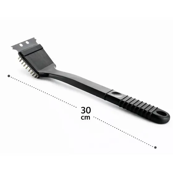 Escova de Aço Churrasqueira Para Grelha com Raspador 30cm