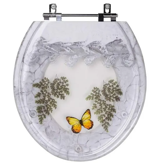 Assento Sanitario Poliester Decorado Borboleta Parati para vaso Logasa