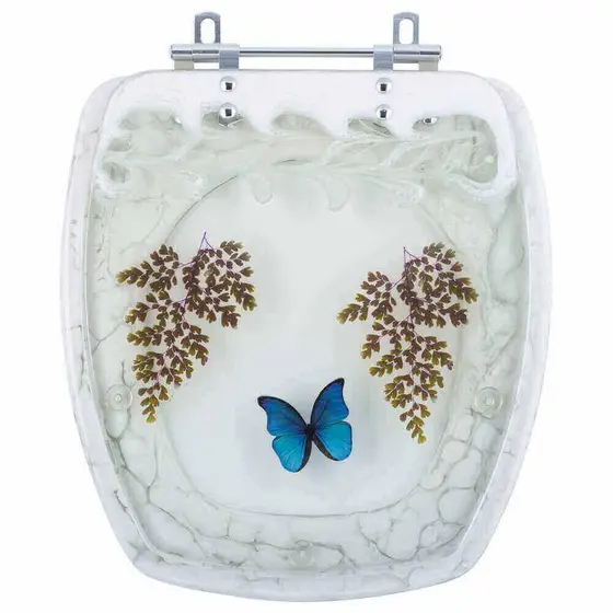 Assento Sanitário Decorado Amarilis Branco Para Louças Fiori