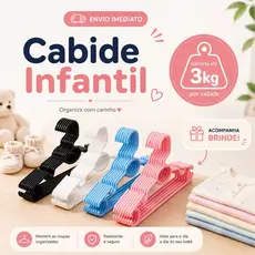 Cabide Infantil Premium • Suporta Até 3kg • Disponível em 4 Cores • Envio Imediato