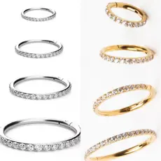 Piercing Orelha Nariz Argola CLIK Titânio Pvd Zircônia Piercing Septo de Boca Argola Titanium