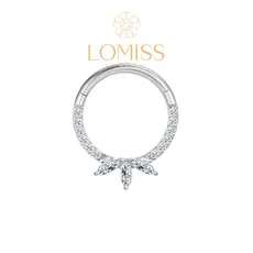 Piercing Orelha Argola Segmento Aço Cirúrgico Segmento Articulado Zircônia Cravejada | Helix, Septo, Rook, Conch, Septo, Nariz