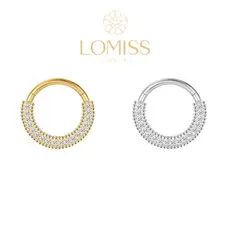 【LOMISS】Piercing Daith Nariz cravejado nariz Septo Rook Conch Nariz daith Argola Aço Cirúrgico Pvd Detalhada/zircônia Cravejada