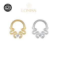 Piercing Nariz Orelha Argola Clik Titânio Pvd  Cobras Zircônia