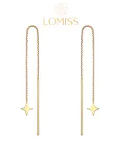 Piercing Palito Corrente Aço Cirúrgico Estrela de 4 Pontas《Lomiss semijoias》