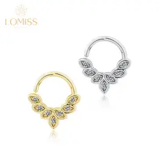 Piercing Orelha Argola Torção Cobre/Aço Cirúrgico Zircônias Cravejado Modelo Para Nariz Septo Helix Rook Conch