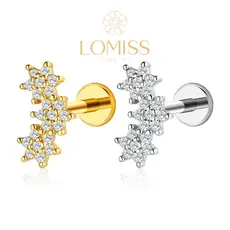 Piercing Labret Zircônias Estrela Cobre/Aço Cirúrgico Helix Tragus Conch Nariz Boca Aço Inoxidável Piercing Orelha