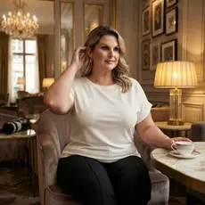 Blusa Plus Size Feminina Básica Viscolycra Confortável Veste Até 50 Caimento Manga Dobrada