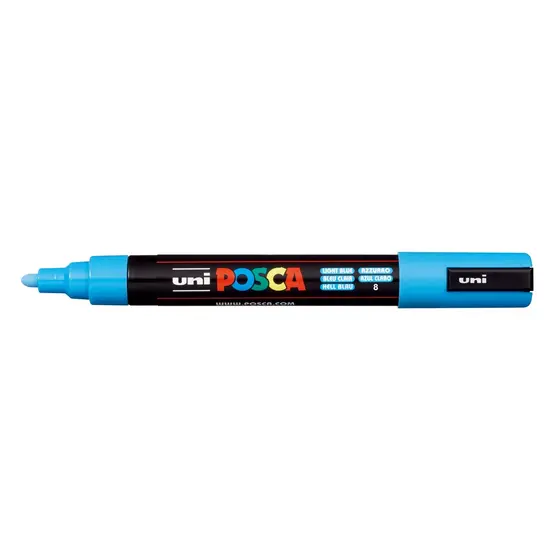 Caneta Posca 5m Ponta 2,5mm Azul Clara - kit c/6 - Uniball